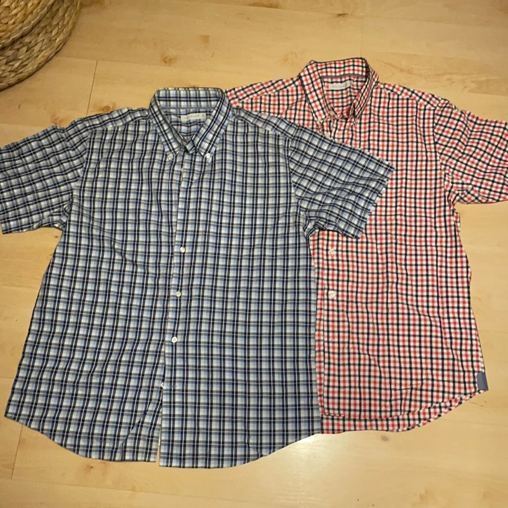 Alex Cannon 2 short sleeve button up plaid shirts